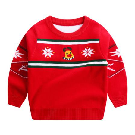 Toddler Jultomten Print Stickade Tröjor Långärmad Pullover