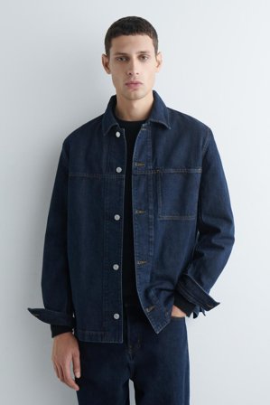COS Men's Overshirt In Denim in Blu
