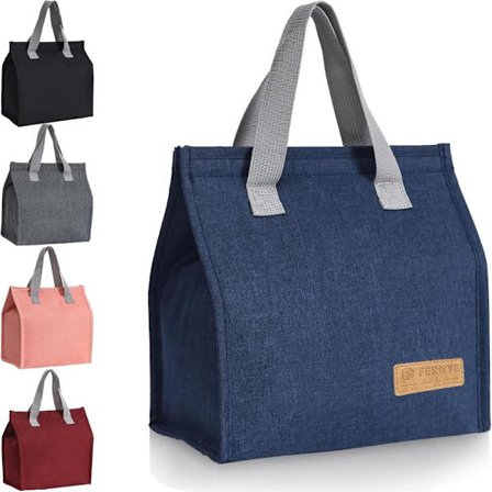 Unisex madtaske, vandtæt, genanvendelig, bærbar madtaske/madkasse taske. Velegnet til arbejde/fest/rejse/picnic. Isoleret køletaske (lyseblå). blå