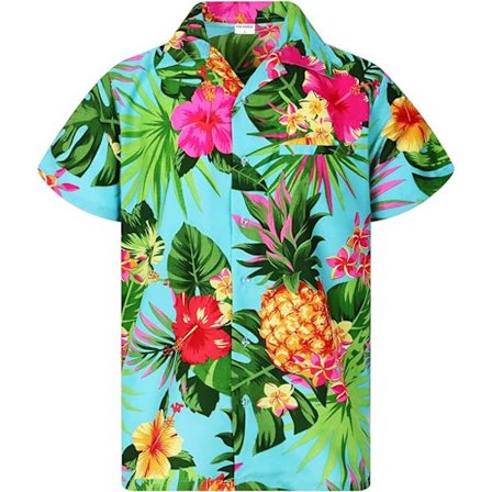 Miesten Havaijin paita Funky Casual Napit alas Hyvin kova Shortsleeve Unisex Maori Rinta Painatus (Koko: M)