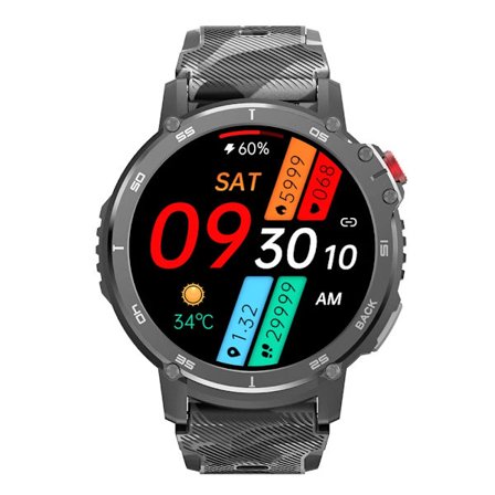LEMFO C22 Smartwatch til mænd 4GB ROM IP68 Vandtæt Smartwatch Bluetooth Opkald BT5.0 400Mah 1.6 Tommer HD Skærm 35 Dages Standby Sort