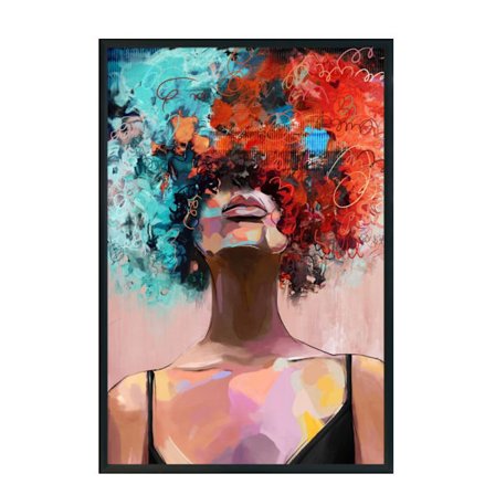 Pop-Art lærredsmaleri, 80x100cm, flerfarvet, sort ramme