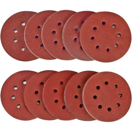 Slippappar 100 st SPTA Slippappar 40/80/120/180/320/400/600/800/1500/2000 Grit 125 mm Storlek Idealisk för Slipning/ Polering/ Avrostning HSDPS5M100