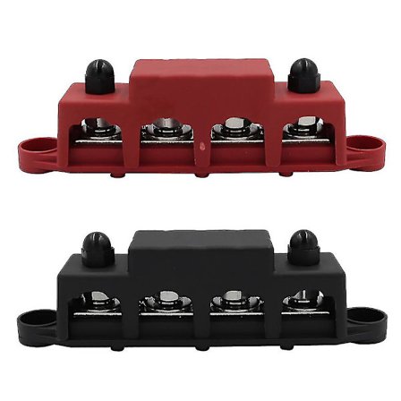 2 stk. M8 M10 250a 4-polet strømfordelingsblok Terminal Studs Ledningssamleskinne Batteri Til Bil Rv-ma
