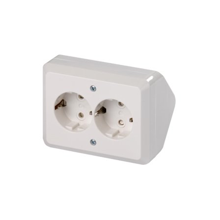 ABB 402EA.E Kulmarasia 2-osaisella seinäpistorasialla, Kytkimet & pistorasiat