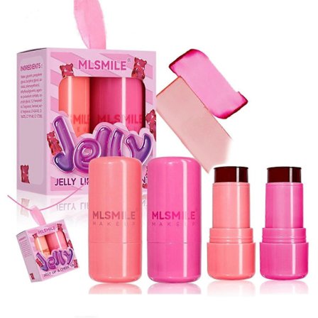 2 stk. Kølende Vand Jelly Tint Læbe, Multi-brug Kind- og Læbefarve, Vand Jelly Blush Lipgloss, Skaber En Fugtig Akvarel Effekt