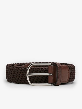 John Henric Men's Dark brown Braided Belt Size 100