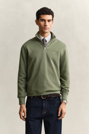 GANT Herren Sweatshirt mit halblangem Reißverschluss (XXL) Grün
