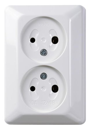 Elko EKO07479 Stikkontakt renhvit, 2-veis, utenpåliggende, Strømbrytere & vegguttak