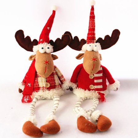 2 stycken älgprydnader Julduk Sittdocka Julkreativa produkter - 13 * 10 * 50cm