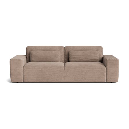 Messina 3 personers sofa - Ribcord Mørk Beige - 242x107x80 - Slidstærk 3-personers sofa i Mørk Beige Ribcord stof - 242x107x80cm