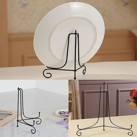 4-12 tum Järn Staffli Skål Tallrik Konst Foto Bildram Hållare Bok Display Stativ