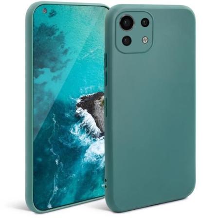 Moozy Minimalist Series silikonfodral för Xiaomi Mi 11 Lite 5G och 4G, Smoke Blue - Matt finish, tunn och tunn TPU
