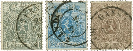 Belgien 1866 - OBP 23-25 - Stemplet