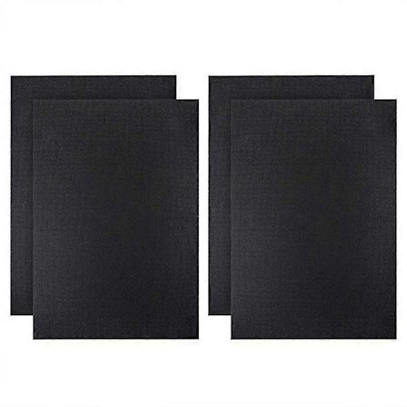 4 stk. Korsstingsbroderet Almindeligt Stof Håndlavet Håndarbejde Aida Stof Til DIY Brug Sort (Sort