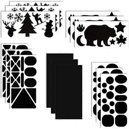 10 Ark Reparasjonslapper Dunjakke Svart Nylon Stofflapp Vinter Selvklebende Nylonlapp Ulike Størrelser og Former Klær Lapper Klesreparasjon