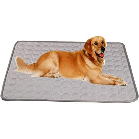40*30cm Hundekjølematte, Selvkjølende Matte for Hunder og Katter, Hundekjølematte Laget av Is Silke, Vaskbar Kjølematte Grå