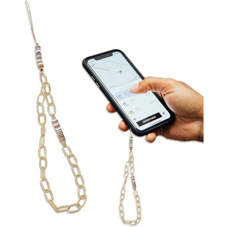 Mobiltelefon Lanyard, Telefon Lanyard, Telefon Smykker, Kort Metall Mobiltelefonkjede Anti-tap Mobiltelefon Tau (Metall Splicing Farge Perler)