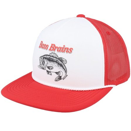 Brixton - Wit trucker Cap - Bass Brains Ft Hat Crimson/White Trucker @ Hatstore