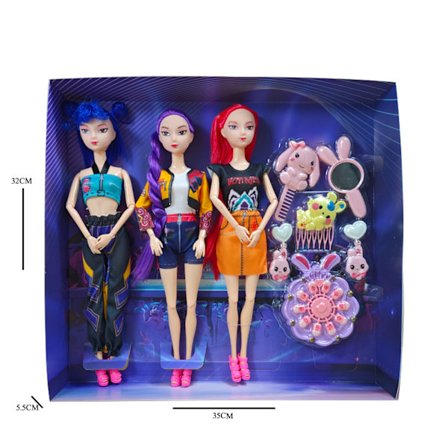 3 stk. Kpop Demon Hunters Dukkelegetøj - Rumi, Mira, Zoey Actionfigurer Smukke DIY-dukker