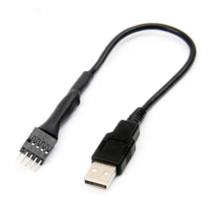 20cm 9-pin Hane till Extern USB A Hane PC Moderkort Intern Dataförlängningskabel