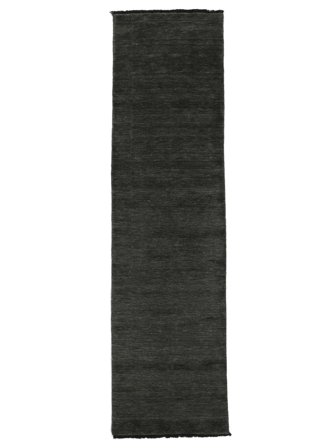 Handloom Fringes 80X200 Lite Svart/Grå Ensfarget Løpere Ullteppe
