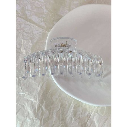 1Stor Vit Genomskinligt AB skimrande Hårklämma 11x5 cm.