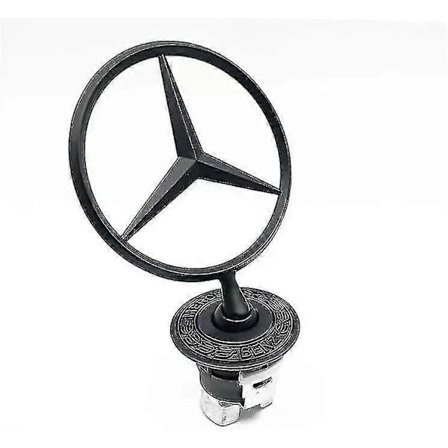 Hætte Stjerne Emblem Badge Legeringsplade Hætte Udskiftningstilbehør Passer Til W124 W210 E-klasse W202 W203 C Klasse W204 W220 1994-2007(sort) - XC