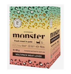 Monster Cat Pouches MultiPack Meat Lover, 8x85g