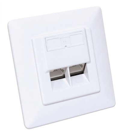 INTELLINET INT Faceplate with dual STP cat.6 Jack, white, 80x80mm 3uin.
