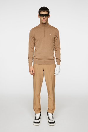 J.Lindeberg - Golf - Kian Zipped Sweater - Brown - Man - XL