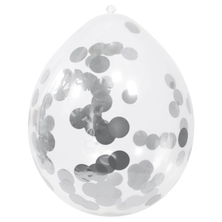 Konfettiballonger Prikkete Sølv Dot
