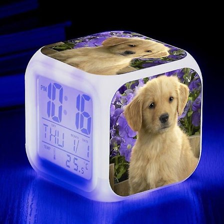 Animal Pet Dog Digital Vekkerklokke, Lys Vekkerklokke Firkantet Klokke, For Gutter Og Jenter, Barneinnredning, LED Digital Alarm