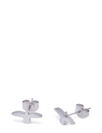 Bud to rose Dove Stud Earring - Silver - ONE SIZE