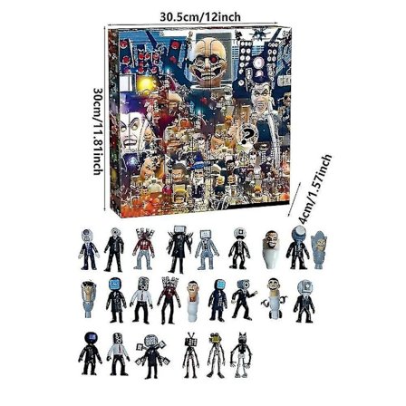 12/18 stk Anime Adventskalender med Mini Tegneseriefigurer Jul Søt Anime Advent for Gutter Jenter og Tenåringer Julegaver