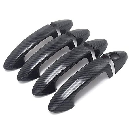 Dørhåndtakdeksel for bilens eksteriør, kompatibel med Fiesta 2009-2012, karbonfiber