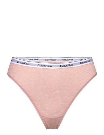 High Leg Thong Stringtruse Undertøy Rosa Calvin Klein*Betinget Tilbud
