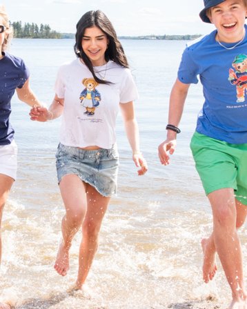 Polo Ralph Lauren Polo Bear Cotton Jersey Tee Weiß T-Shirts Mädchen - Kids Brand Store