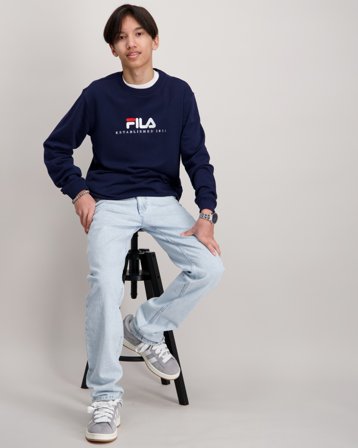 Fila LOHBARBEK logo crew sweat Blau Pullover Jungen - Kids Brand Store