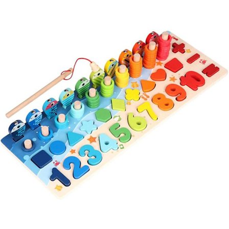 Montessori matematikk plug-in spill/barnas fiskespill treleke sortering plug-in puslespill Ma