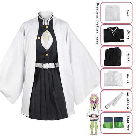Mub- Anime Demon Slayer Cosplay -asu Tanjire Agatsuma Zenitsu Tomioka Giyuu Halloween-juhla Cosplay -asu Kanroji Mitsuri Kanroji Mitsuri-FS-
