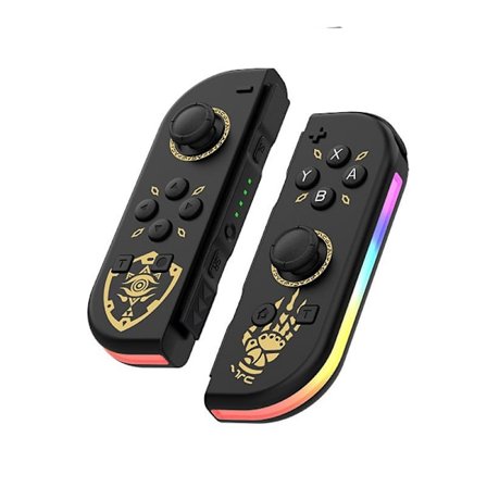 Sort Guld Bluetooth Trådløs Spilcontroller, Kompatibel med Switch Controller, med Væk-funktion, Dobbelt Vibration, RGB-belysning
