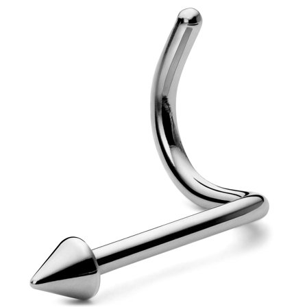 Piercing spirale à pointe en titane argenté - 6 mm pour hommes - Bijoux pour piercing à la narine - Bijoux de piercing