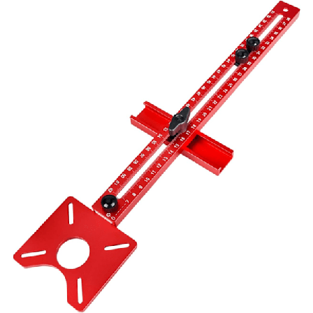 4-i-1 Frese Sporholder, Metrisk Fresesirkel Skjærejigg, Skapbeslag Jigg for Freseverktøy, Justerbar Multifunksjonell Fresejigg for Trearbeid