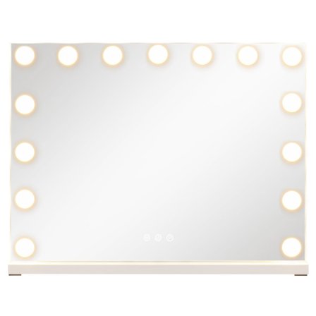 Makeupspejl med 3 lysfarver, justerbar lysstyrke