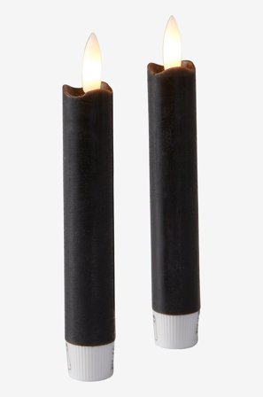 Star Trading - FLAMME antiklys LED 15 cm 2-pak - Sort - Lys - Fra Homeroom
