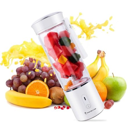 Juice Blender Flaska, Portabel Blender Smoothie Maker, Elektrisk Mini Blender Portabel Blender Flaska USB Uppladdningsbar, Liten Blender Juice Maker