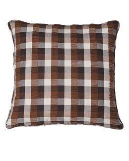 Putetrekk Amadeus garnfarget rute med krepp-effekt 2-pk Terrakotta