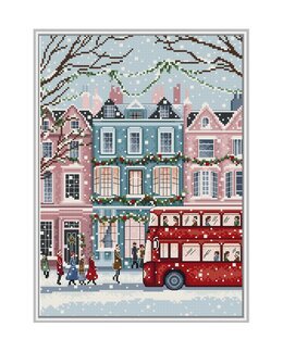 Stickpackung Bild Schneefall in London - LetiStitch
