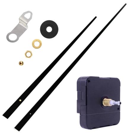 1 set DIY Väggklocka Rörelsemekanism med långa klockvisare Byte av klocka Insatssatser Reparationsverktyg Black